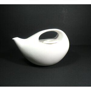 Vintage Robert Witkoff Mid-Century  White Porcelain Teapot With Sculptural Desig